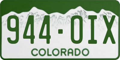 CO license plate 944OIX