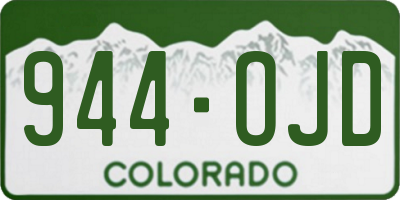 CO license plate 944OJD