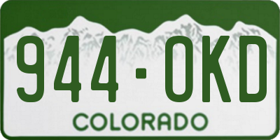 CO license plate 944OKD