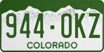 CO license plate 944OKZ