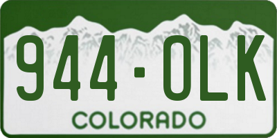 CO license plate 944OLK