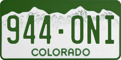 CO license plate 944ONI