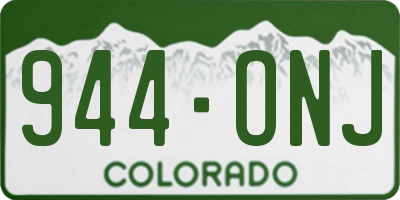 CO license plate 944ONJ