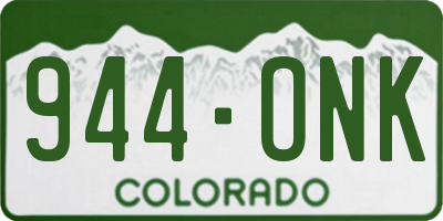 CO license plate 944ONK