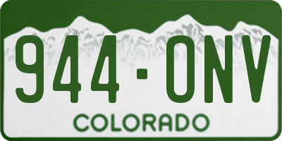 CO license plate 944ONV