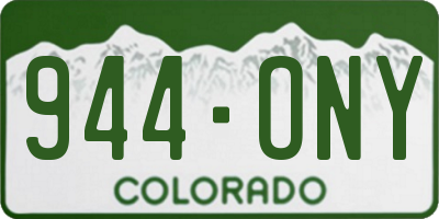 CO license plate 944ONY