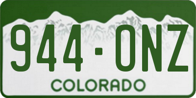 CO license plate 944ONZ