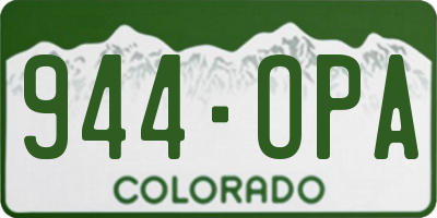 CO license plate 944OPA