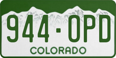 CO license plate 944OPD