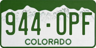 CO license plate 944OPF