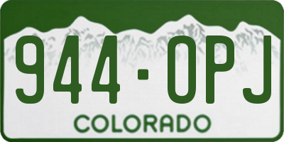 CO license plate 944OPJ