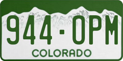 CO license plate 944OPM