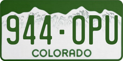 CO license plate 944OPU