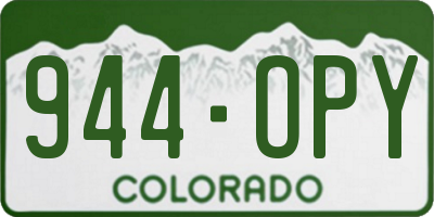 CO license plate 944OPY