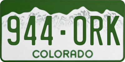 CO license plate 944ORK