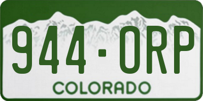 CO license plate 944ORP