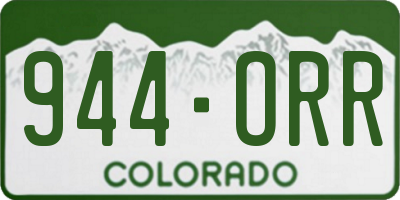 CO license plate 944ORR
