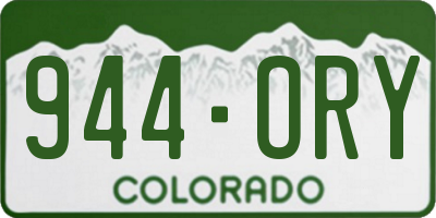 CO license plate 944ORY