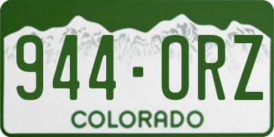 CO license plate 944ORZ