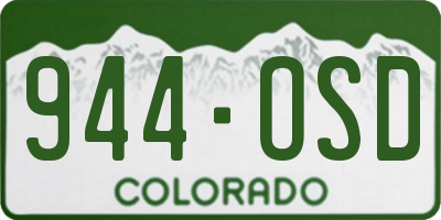 CO license plate 944OSD
