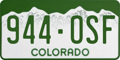 CO license plate 944OSF