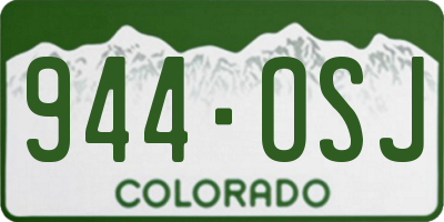 CO license plate 944OSJ