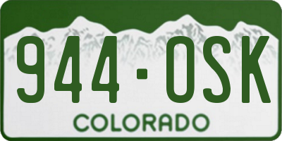CO license plate 944OSK