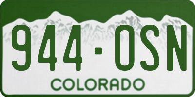 CO license plate 944OSN