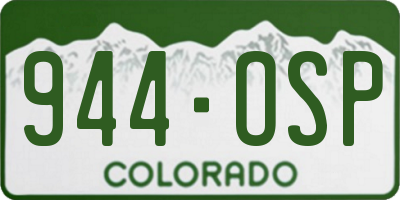 CO license plate 944OSP
