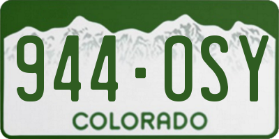 CO license plate 944OSY