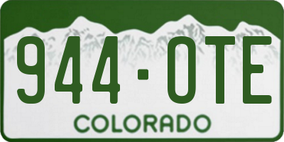 CO license plate 944OTE