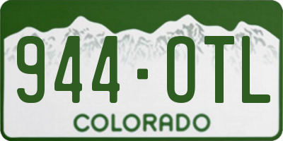CO license plate 944OTL