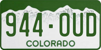 CO license plate 944OUD