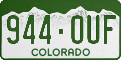 CO license plate 944OUF