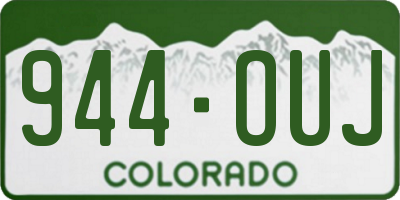 CO license plate 944OUJ