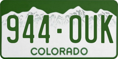 CO license plate 944OUK