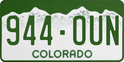 CO license plate 944OUN