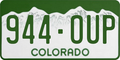 CO license plate 944OUP
