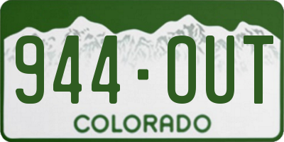 CO license plate 944OUT