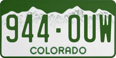 CO license plate 944OUW