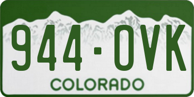 CO license plate 944OVK