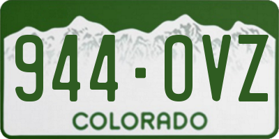 CO license plate 944OVZ