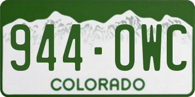 CO license plate 944OWC