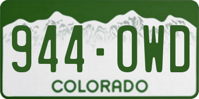 CO license plate 944OWD