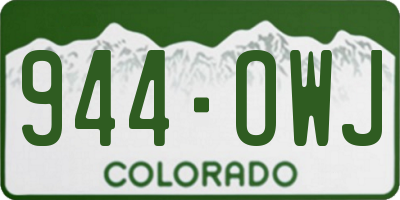 CO license plate 944OWJ