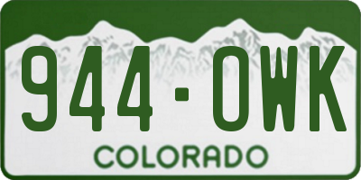 CO license plate 944OWK