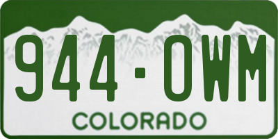 CO license plate 944OWM
