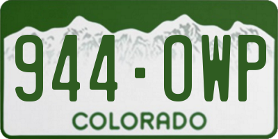 CO license plate 944OWP