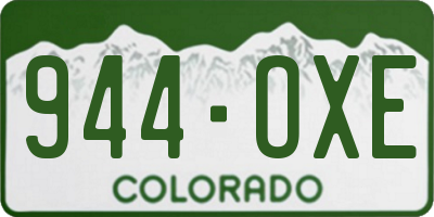 CO license plate 944OXE