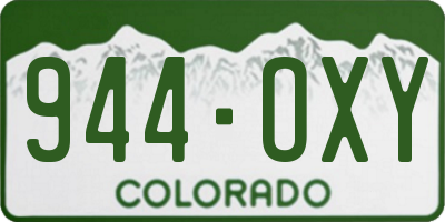 CO license plate 944OXY